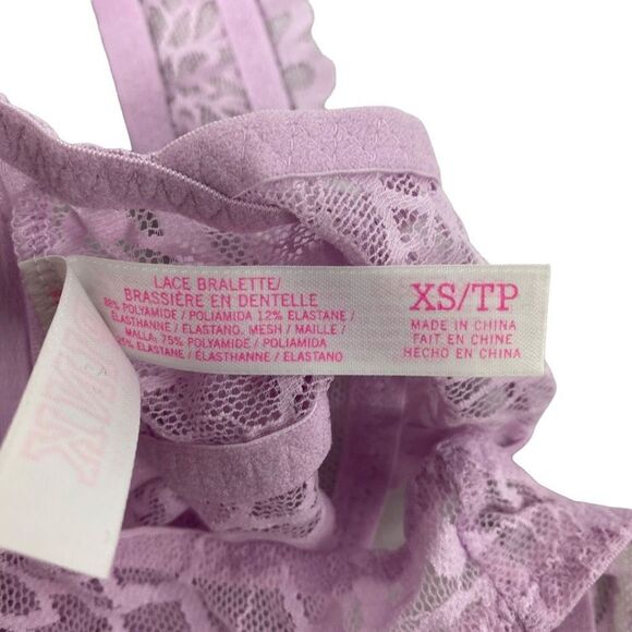 Victoria's Secret PINK Floral Lace High Neck Lavender Padded Bralette - Picture 6 of 6